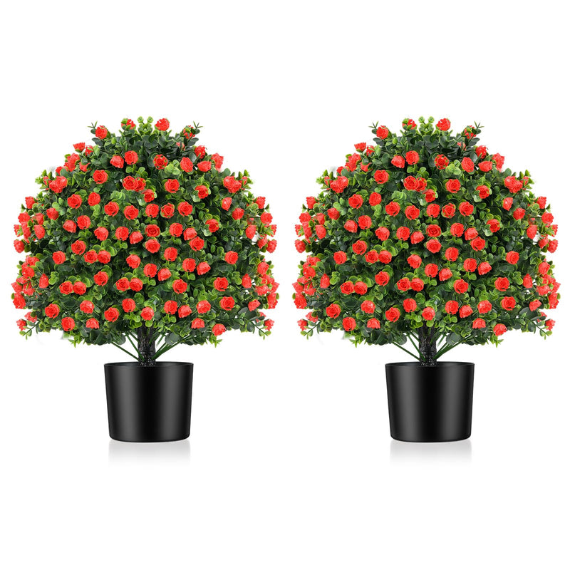 Load image into Gallery viewer, Goplus 21.5’’ Artificial Rose Topiary Ball Tree for Indoor Outdoor
