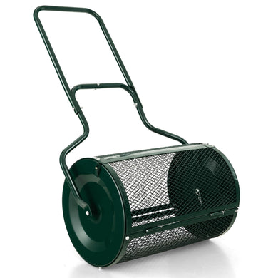 Goplus 24 inch Compost Spreader for Lawn, Lightweight Metal Mesh Lawn Roller Double Side Latches for Topdressing & Seedling