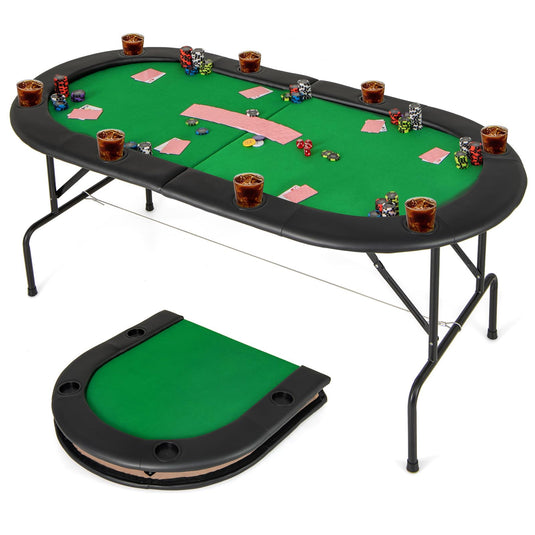 Goplus 8 Players Texas Holdem Foldable Poker Table