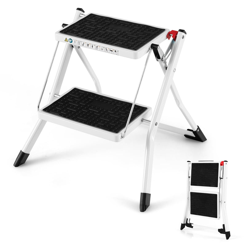Load image into Gallery viewer, Goplus 2 Step Ladder, Lightweight Folding Step Stool with Anti-Slip Pedals
