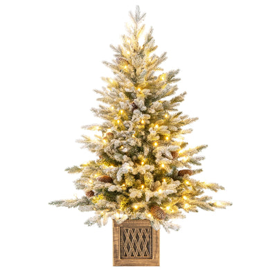 Goplus 4 FT Pre-lit Entrance Christmas Tree with 231 Branch Tips and 100 LED Lights