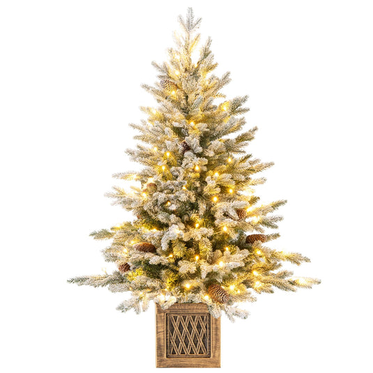 Goplus 4 FT Pre-lit Entrance Christmas Tree with 231 Branch Tips and 100 LED Lights