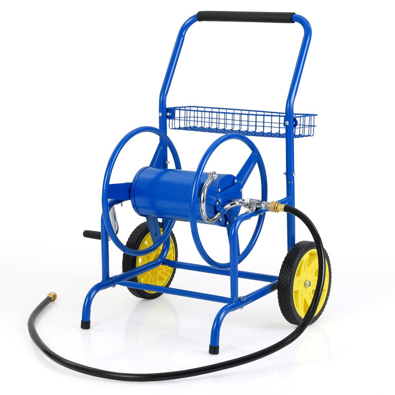Load image into Gallery viewer, Goplus Heavy-Duty Metal Hose Cart w/2 Wheels &amp; Storage Basket | 230 FT of 5/8&quot; Large Capacity

