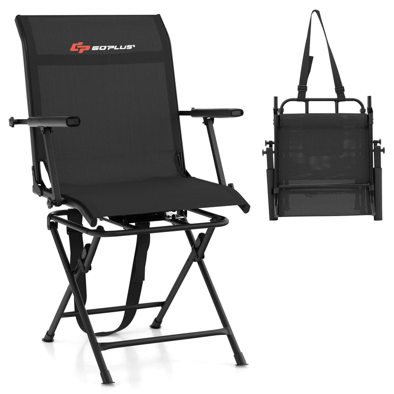 Load image into Gallery viewer, Goplus Hunting Chair, 360-Degree Swivel Hunting Blind Chair with Carrying Strap
