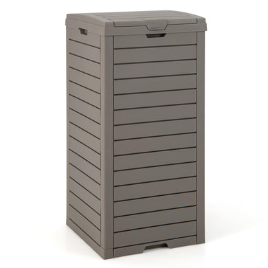 Goplus Outdoor Trash Can with Lid, 31 Gallon Large Outdoor Trash Bin & Pull-Out Liquid Drawer