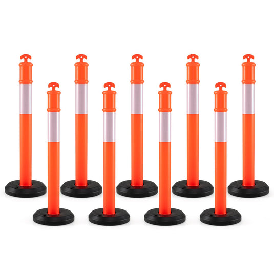 Goplus 3/6/9 Pack Traffic Delineator Posts with Fillable Base