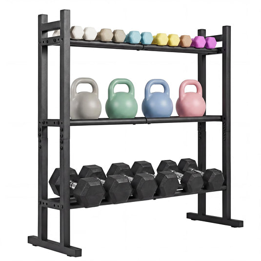 Goplus 3-Tier Dumbbell Rack 529LB Capacity Heavy-Duty Adjustable Weight Rack