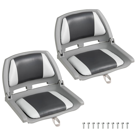 Goplus Molded Low Back Fishing Boat Chairs Marine-Grade PVC Cushion Pad