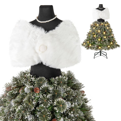 Goplus 5ft Pre-Lit Dress Form Christmas Tree with Female Mannequin Torso Shawl Necklace
