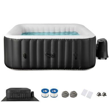 Goplus Inflatable Hot Tub, Blowup Pool Hottub, Portable Outdoor Water SPA