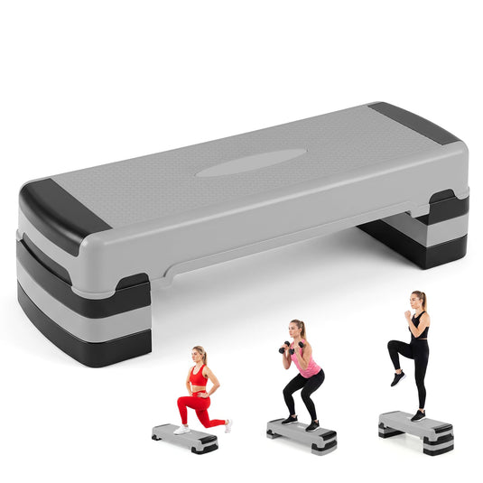 Goplus 35.5" Aerobic Step Platform w/4 Risers | Exercise Stepper for Home Gym Workout