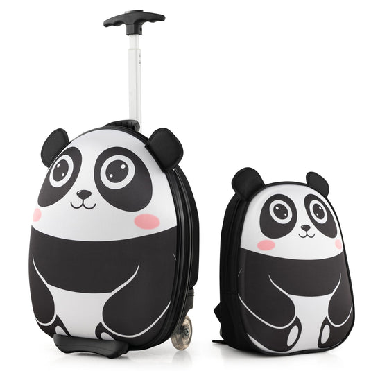 Goplus 2PC Kids Carry On Luggage Set, 16" Rolling Suitcase & 12" Backpack
