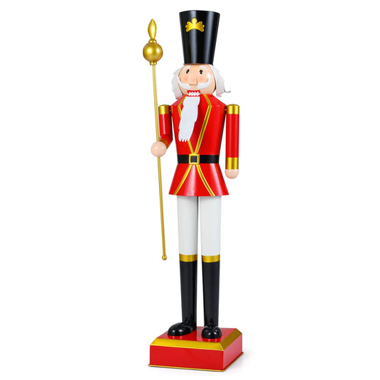 Goplus 4' Christmas Nutcracker w/High Hat Beautiful Scepter Uniform & Boots