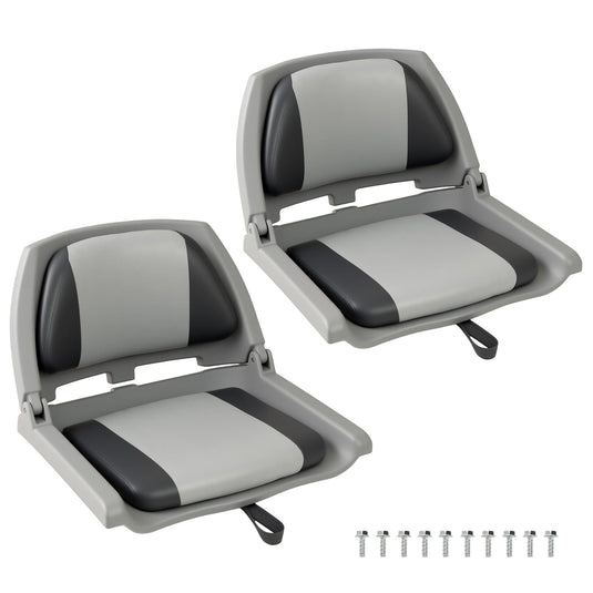 Goplus Molded Low Back Fishing Boat Chairs Marine-Grade PVC Cushion Pad