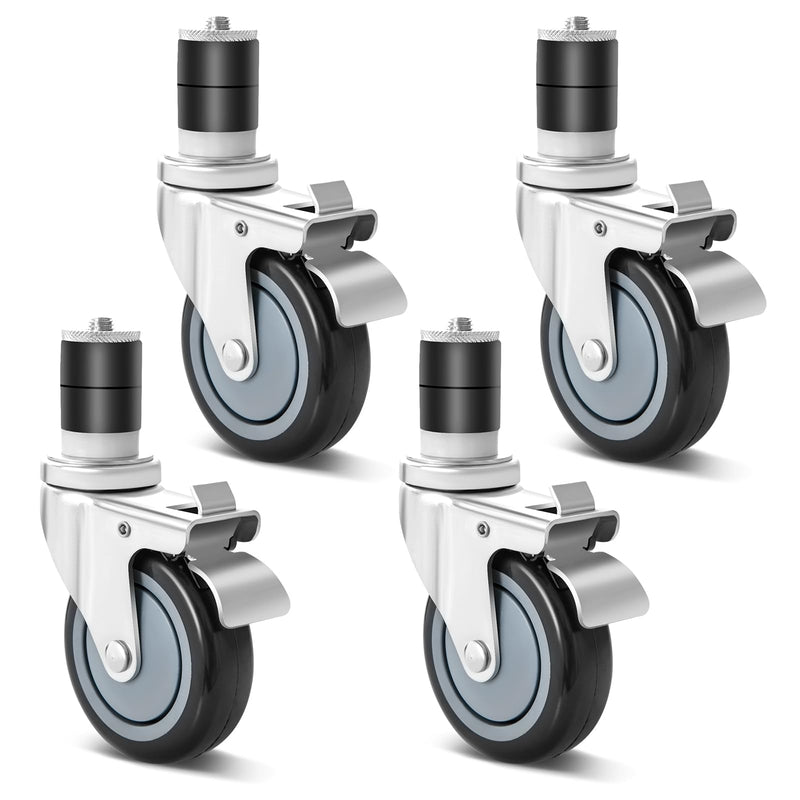 Load image into Gallery viewer, Goplus 4 inch Caster Wheel Set,Expanding Stem Caster Set of 4, 2 Wheels with Brakes
