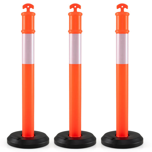 Goplus 3/6/9 Pack Traffic Delineator Posts with Fillable Base