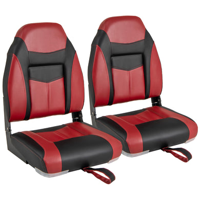 Goplus 2 Pieces High Back Folding Boat Seat Set with Sponge Cushion