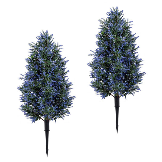 Goplus 2 Pack 3.3/3 ft Artificial Lavender Topiary Trees