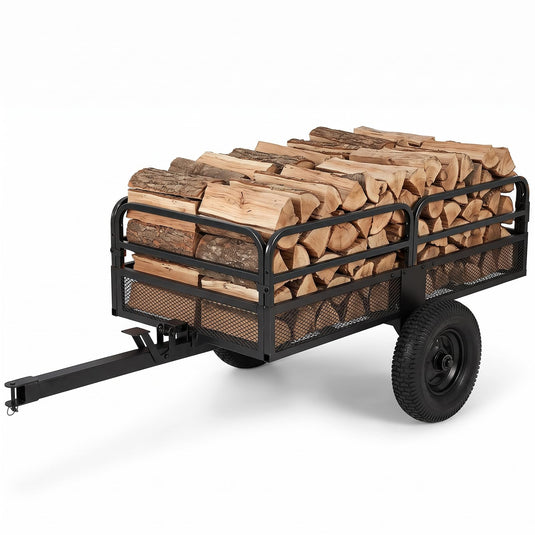 Goplus 1540 LBS Capacity 17.6 Cu. Ft Heavy Duty Metal Dump Cart Trailer