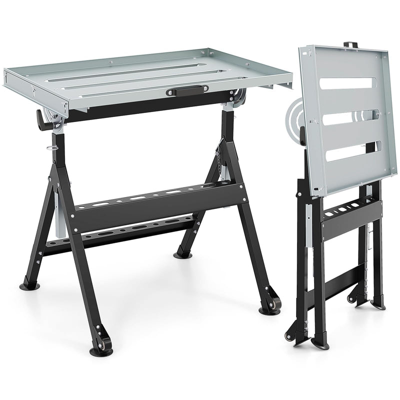 Load image into Gallery viewer, Goplus Folding Welding Table Welding Workbench with 78 x 51 cm Tabletop
