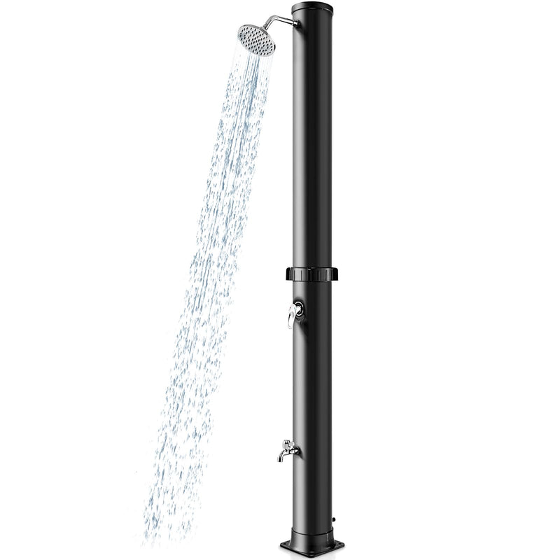 Load image into Gallery viewer, Goplus 10 Gallon Solar Heated Outdoor Shower, 7.2 FT Freestanding Garden Pool Shower with Rotating Shower Head
