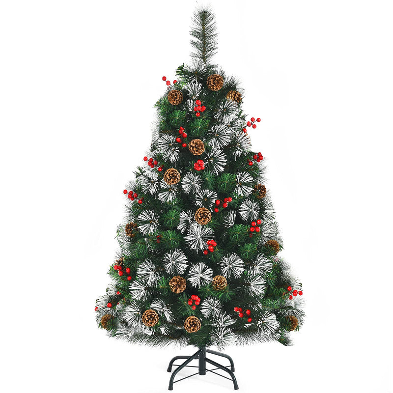 Load image into Gallery viewer, Goplus 4ft Snowy Artificial Christmas Tree Premium PVC Lifelike Full Tree for Holiday Celebration
