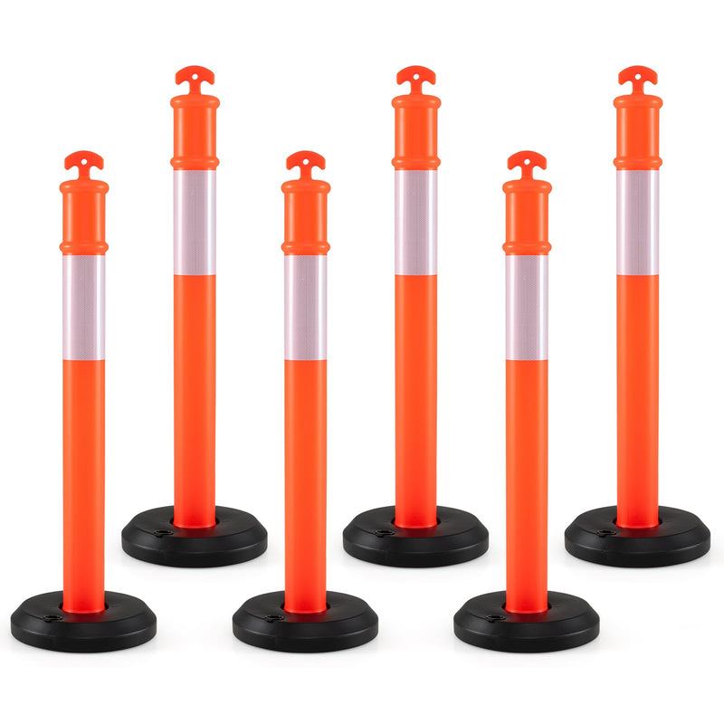 Load image into Gallery viewer, Goplus 3/6/9 Pack Traffic Delineator Posts with Fillable Base
