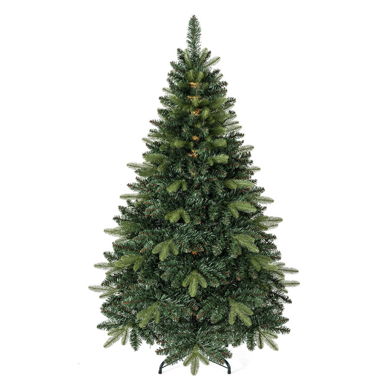 Load image into Gallery viewer, Goplus 5ft/6ft/7ft/8ft Artificial Christmas Tree | Hinged Unlit Full Xmas Tree with Realistic Tree Trunk &amp; Folding Metal Stand
