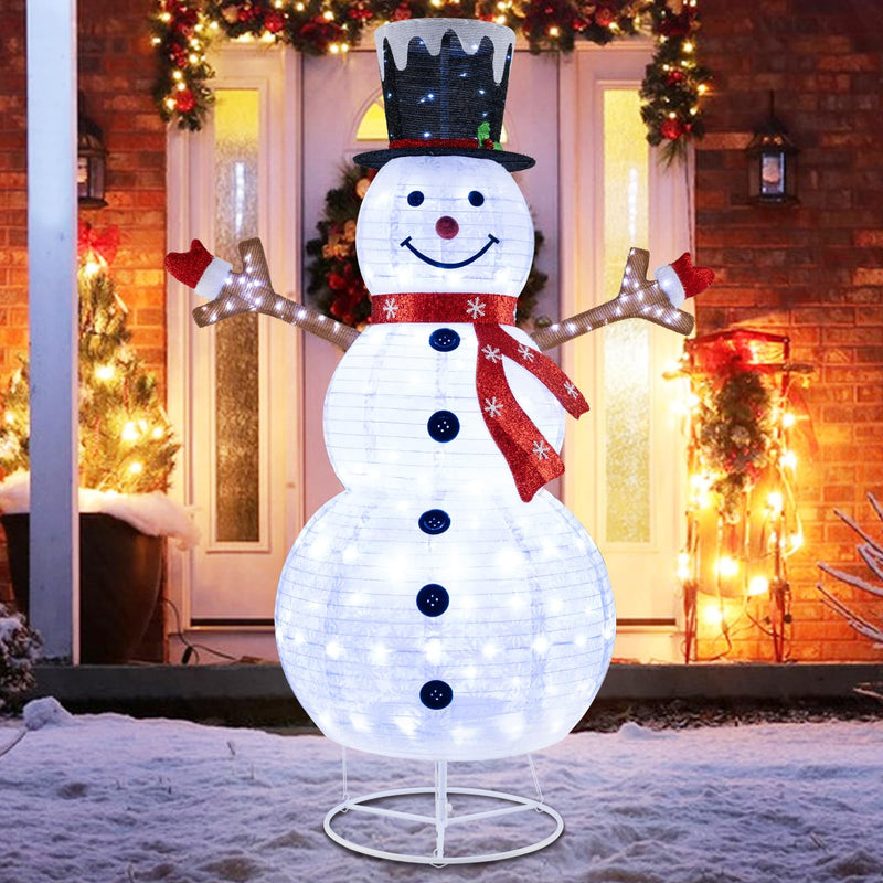 Load image into Gallery viewer, Goplus 6 FT Lighted Christmas Snowman w/ 180 Cold White LED Lights
