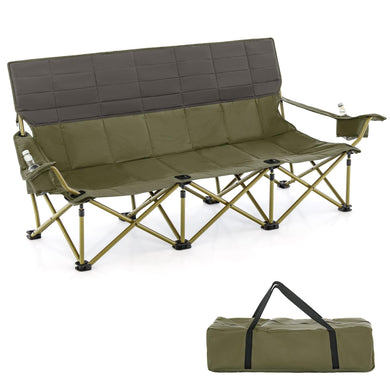 Goplus 3 Person Camping Chair for Adults, Outdoor Folding Oversized Camping Couch Chair (3-Person Seat)