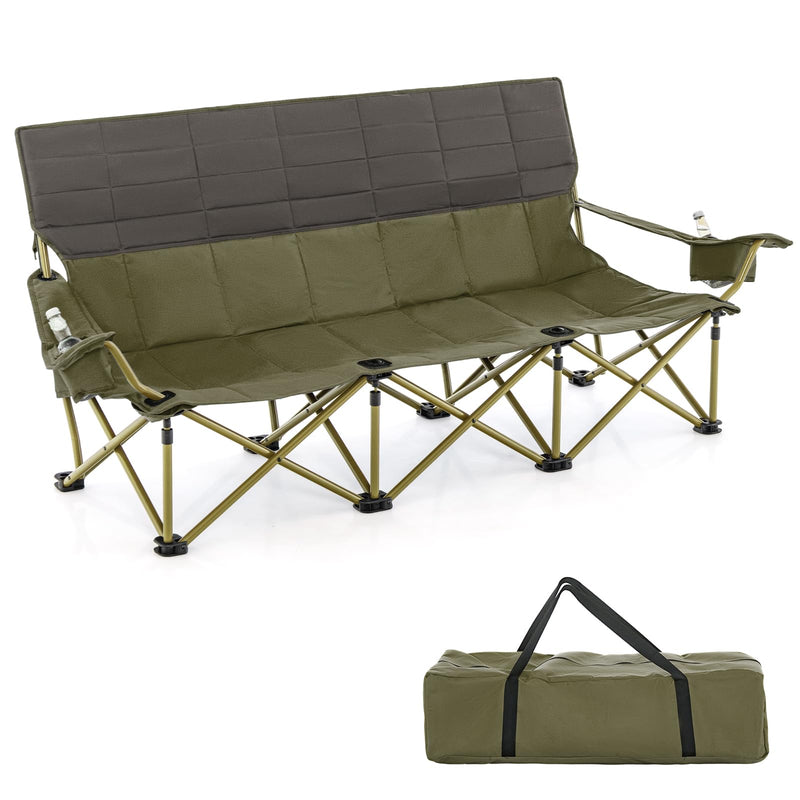 Load image into Gallery viewer, Goplus 3 Person Camping Chair for Adults, Outdoor Folding Oversized Camping Couch Chair (3-Person Seat)
