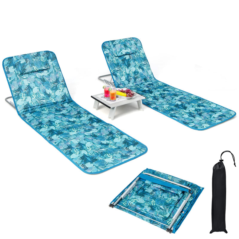 Load image into Gallery viewer, Goplus Beach Chairs with Side Table
