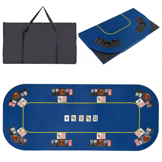 Goplus 79 x 36 Inch Poker Table Top | Foldable 8 Player Texas Holdem Poker Table Topper
