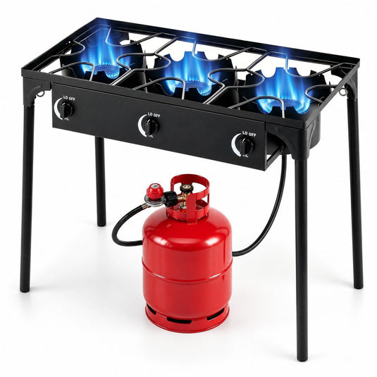 Goplus Outdoor Three Burner Gas Stove | 240,000 BTU High Pressure