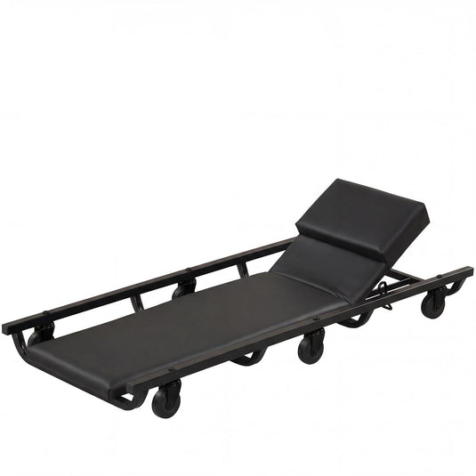 Goplus 40 Inch Padded Rolling Creeper with Adjustable Backrest & Headrest