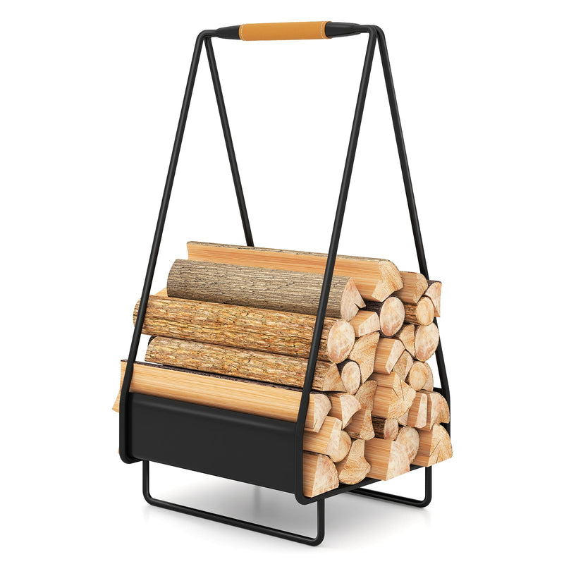 Load image into Gallery viewer, Goplus Heavy-duty Metal Log Holder with Handle &amp; Square Rack
