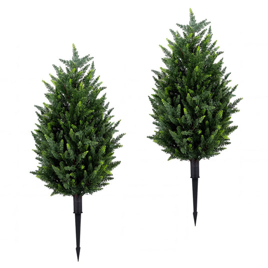 Goplus 2 Pack 3.3/3 ft Artificial Lavender Topiary Trees