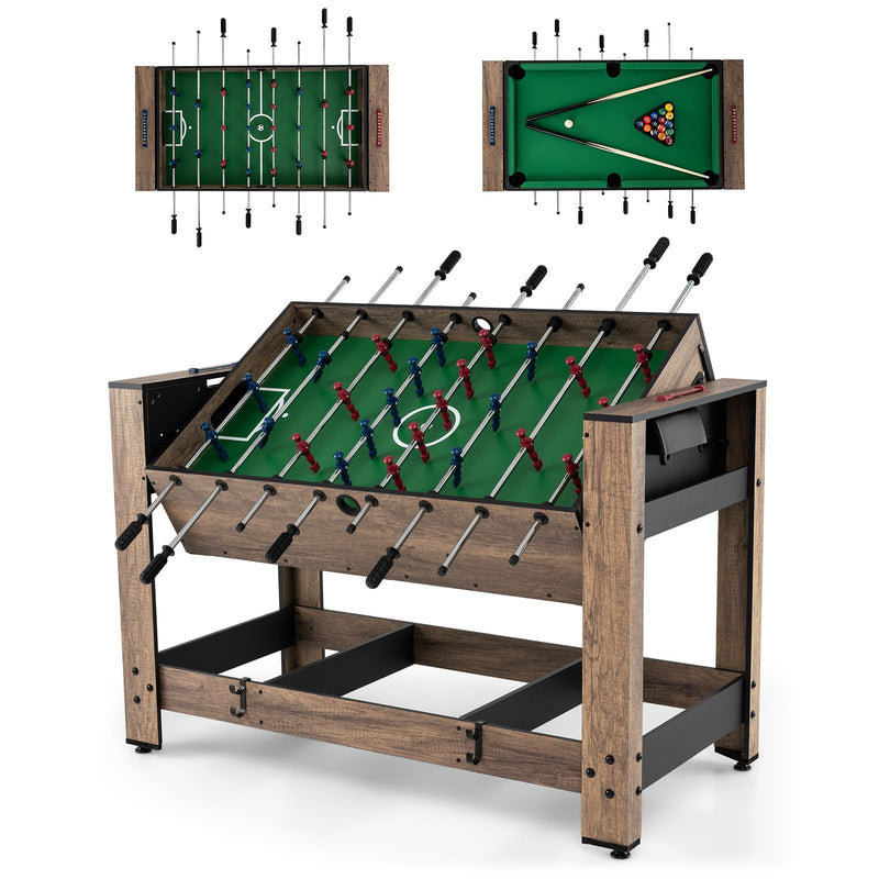 Load image into Gallery viewer, Goplus 48” Combo Game Table with Foosball &amp; Pool for Adults
