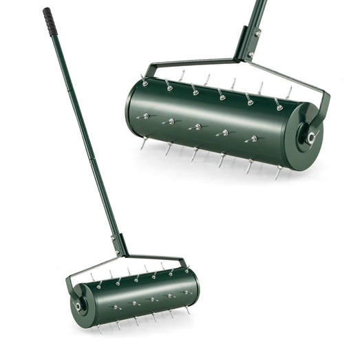 Goplus Rolling Lawn Aerator, Filled with Sand or Stone