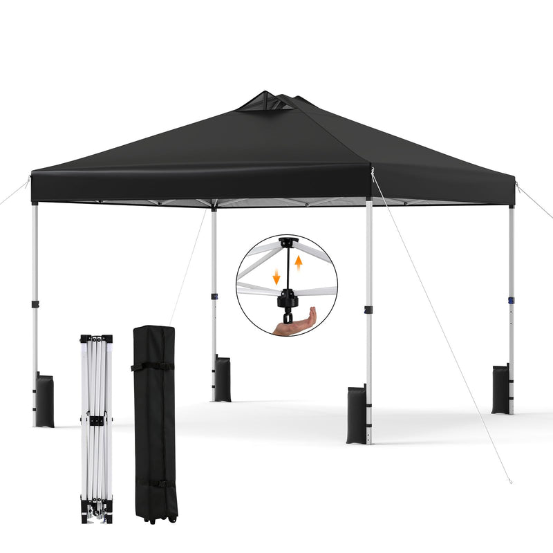 Load image into Gallery viewer, Goplus 10 x 10 FT Pop up Canopy Tent w/ 1 Button Push Sandbags &amp; Roller Bag
