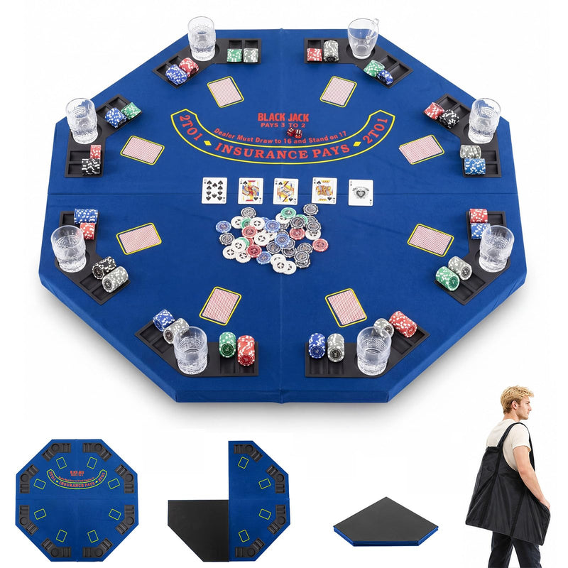 Load image into Gallery viewer, Goplus 48" Poker Table Top - 8 Player Foldable Texas Holdem Poker Table Topper

