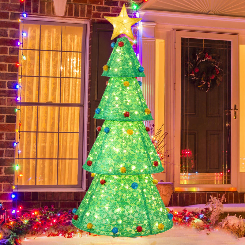 Load image into Gallery viewer, Goplus 6.5FT Pull-Up Christmas Tree with 200 Warm White LED Lights
