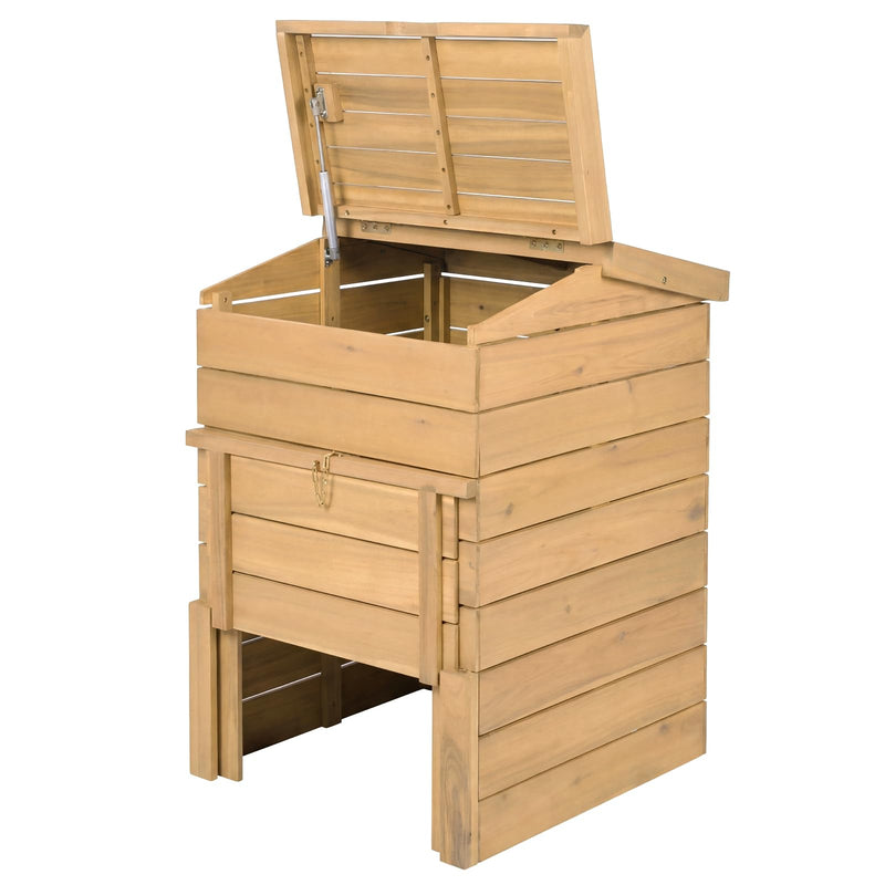 Load image into Gallery viewer, Goplus 48 Gallon Solid Wood Compost Bin w/Lockable Sliding Door and Flip-top Opening

