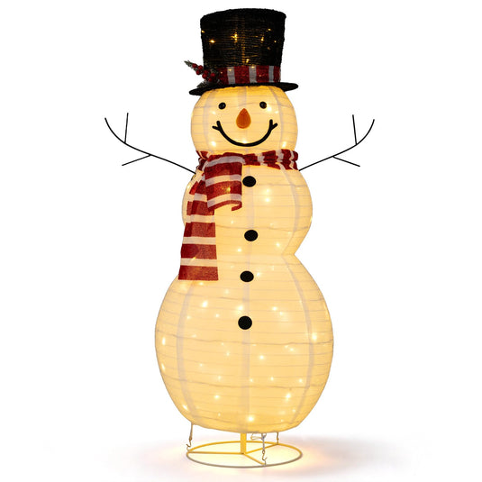 Goplus 4.2 FT Lighted Christmas Snowman w/ 120 LED Lights