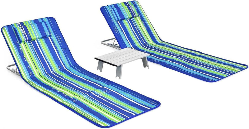 Load image into Gallery viewer, Goplus Beach Chairs with Side Table
