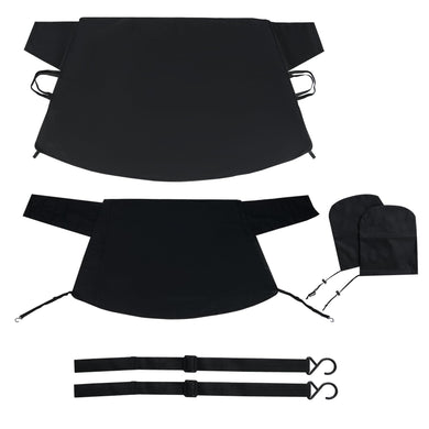 Goplus Car Windshield Snow Cover Set, Heavy Duty 600D Oxford Fabric Front & Rear Ice Frost Protectors