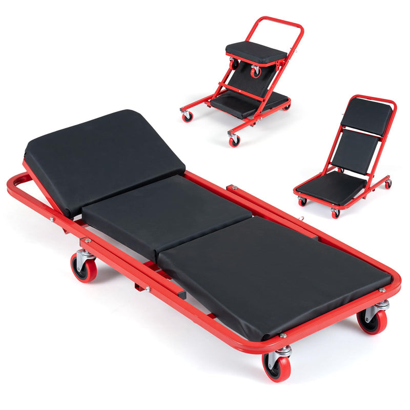 Load image into Gallery viewer, Goplus 41" Foldable Mechanic Creeper | 450 LBS Capacity Padded Z Garage Seat

