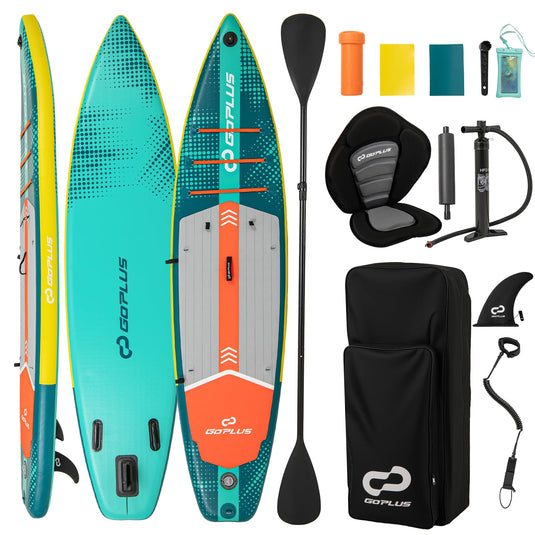 Goplus 11FT Inflatable Stand Up Paddle Board for Adults with Premium Kayak Seat