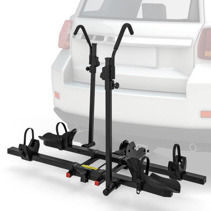 Load image into Gallery viewer, Goplus 2” Hitch Mount Bike Rack, 2 Bikes Platform Style Carrier w/Tilt-able Design for Easy Trunk Access

