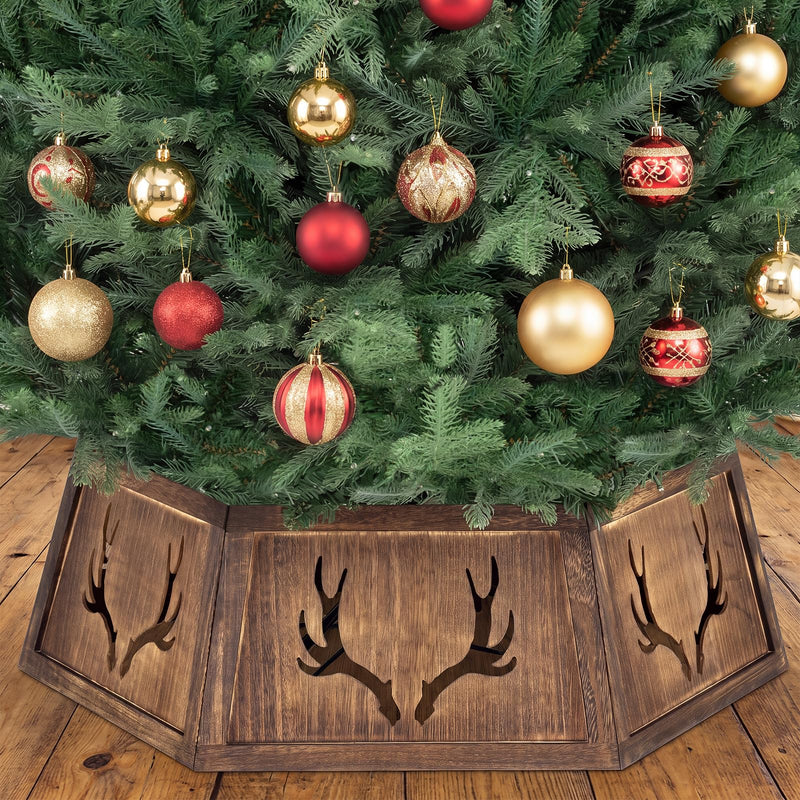 Load image into Gallery viewer, Goplus 31.5" Wood Christmas Tree Collar |  Fits up to 6 ft-9 ft Christmas Tree
